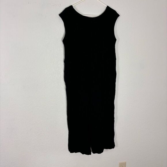 Toast Black Gauze 100% Cotton Scoop Neck Tank Top Jumpsuit Size Medium - Picture 1 of 9